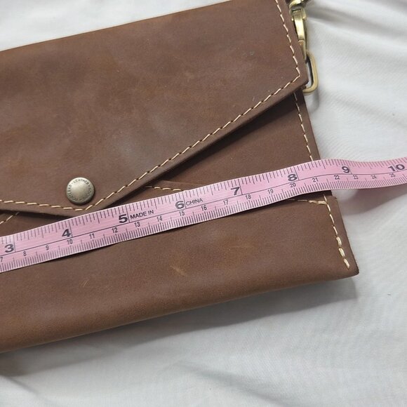 Portland Leather Goods Brown Crossbody Envelope Purse - Picture 3 of 13